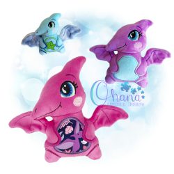 Pocket Pterodactyl Stuffie Embroidery
