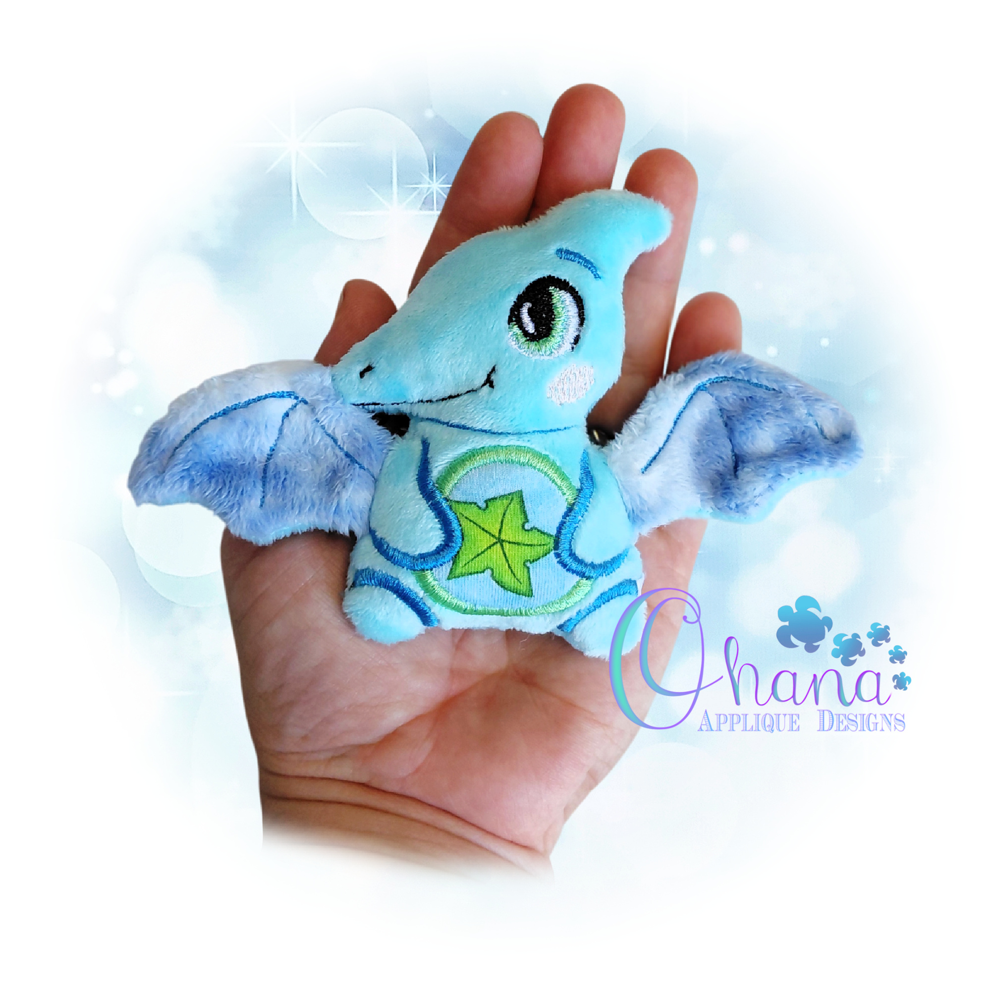 Pocket Pterodactyl Stuffie Embroidery