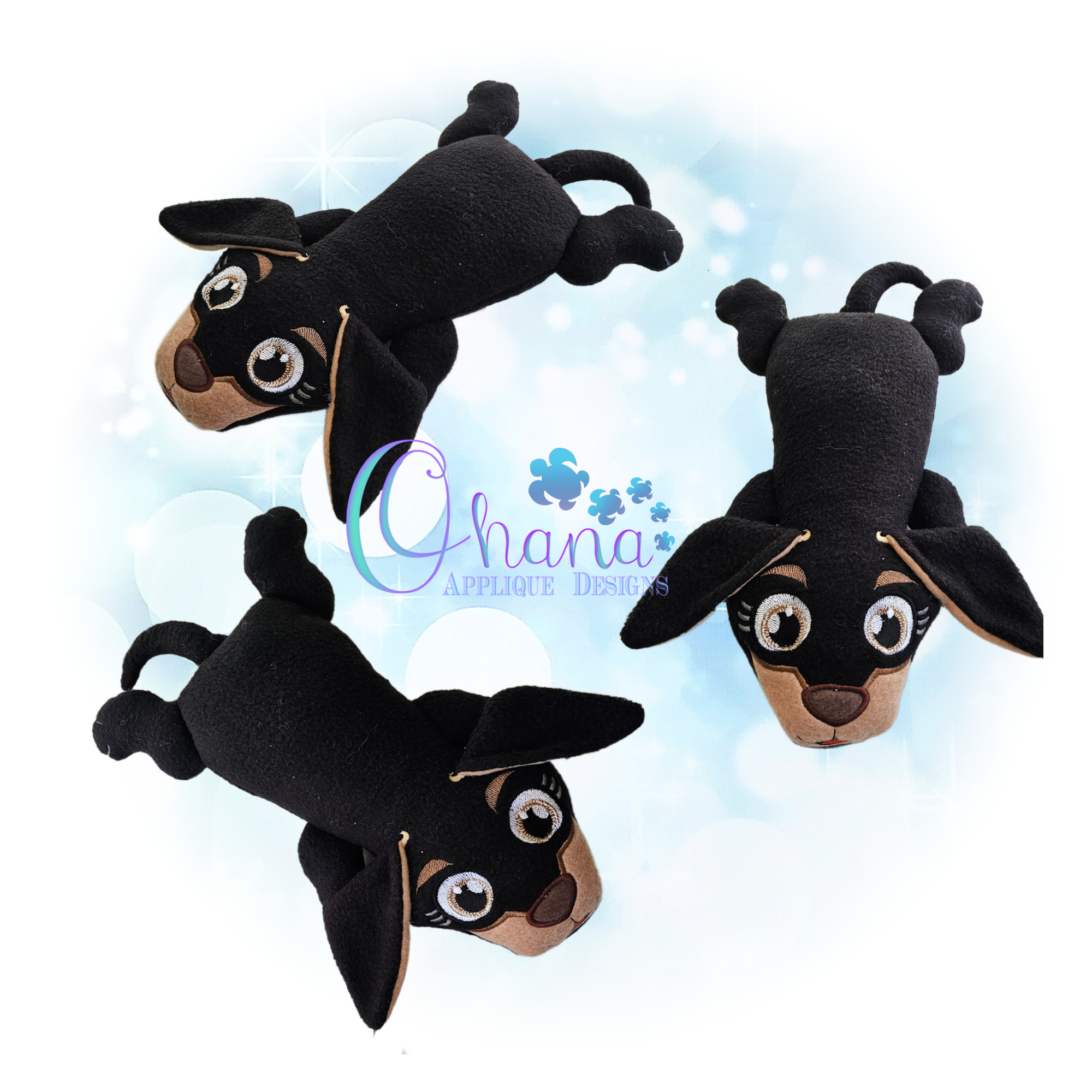 OAD 2605 Floppy Dachshund Stuffie 2000 RK copy Floppy Dachshund Stuffie Embroidery