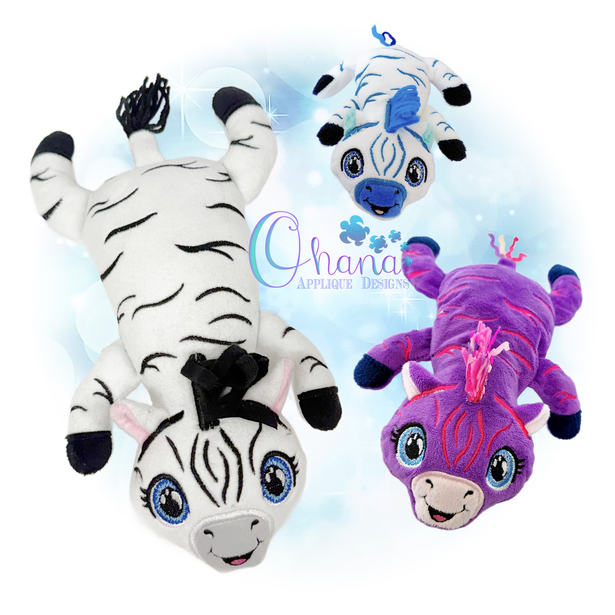 OAD 2605 Floppy Zebra Stuffie 2000 HK LA Floppy Zebra Stuffie Embroidery