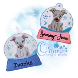 Greyhound Snowglobe Christmas Ornament