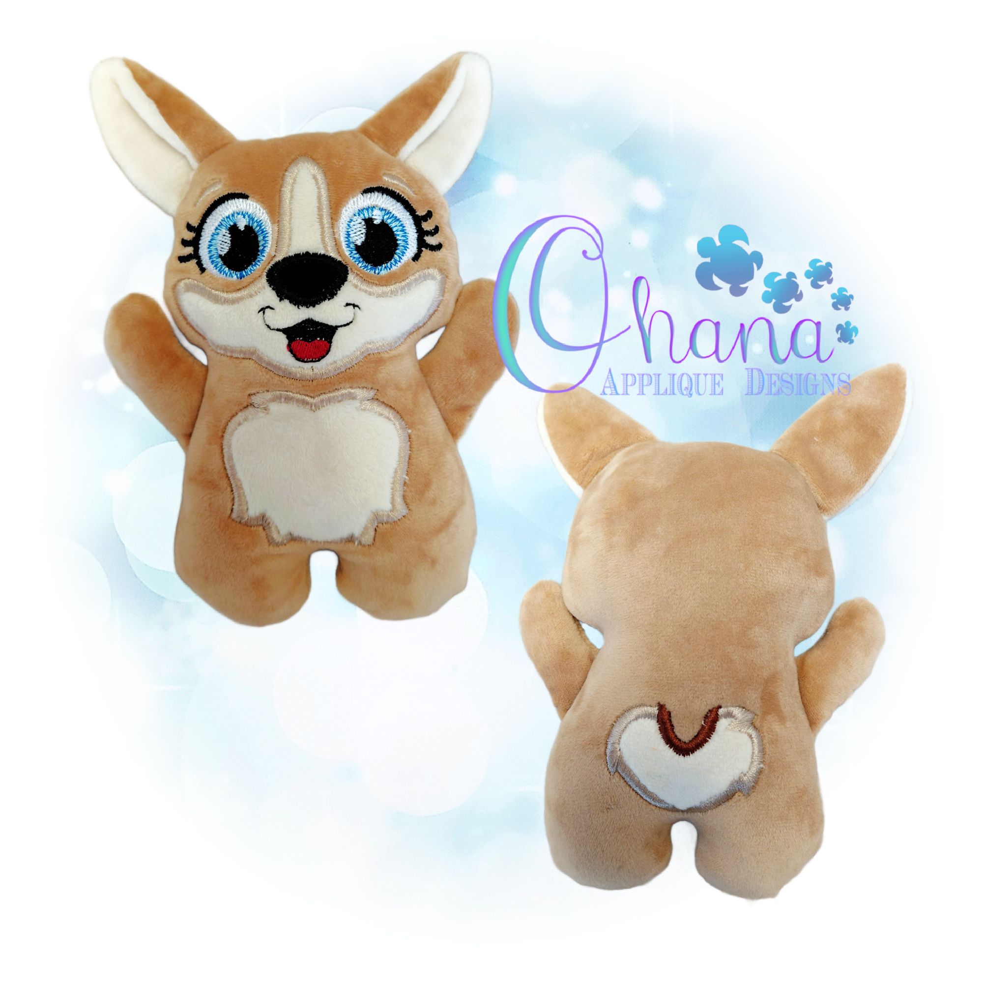 OAD 2605 Huggable Corgi Stuffie 2000 HK Huggable Corgi Stuffie Embroidery