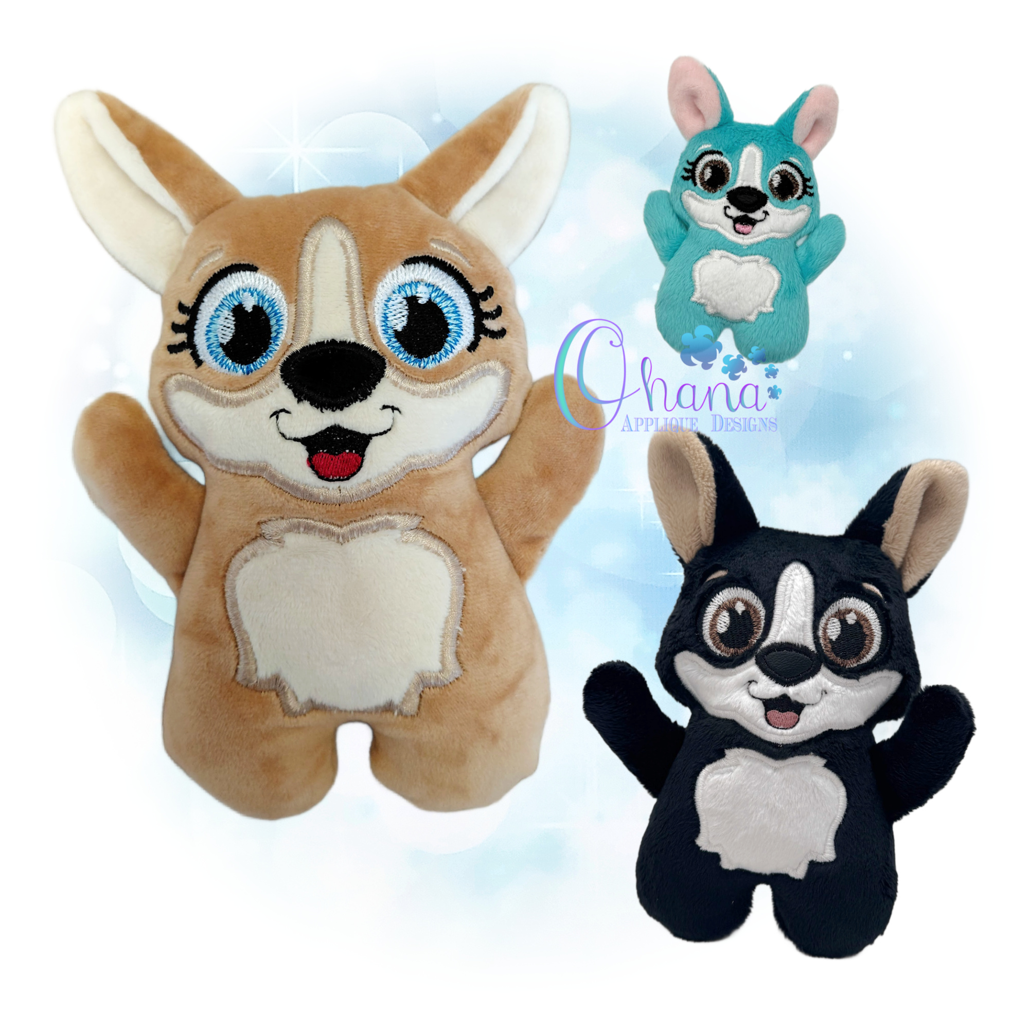OAD 2605 Huggable Corgi Stuffie 2000 RG HK Huggable Corgi Stuffie Embroidery