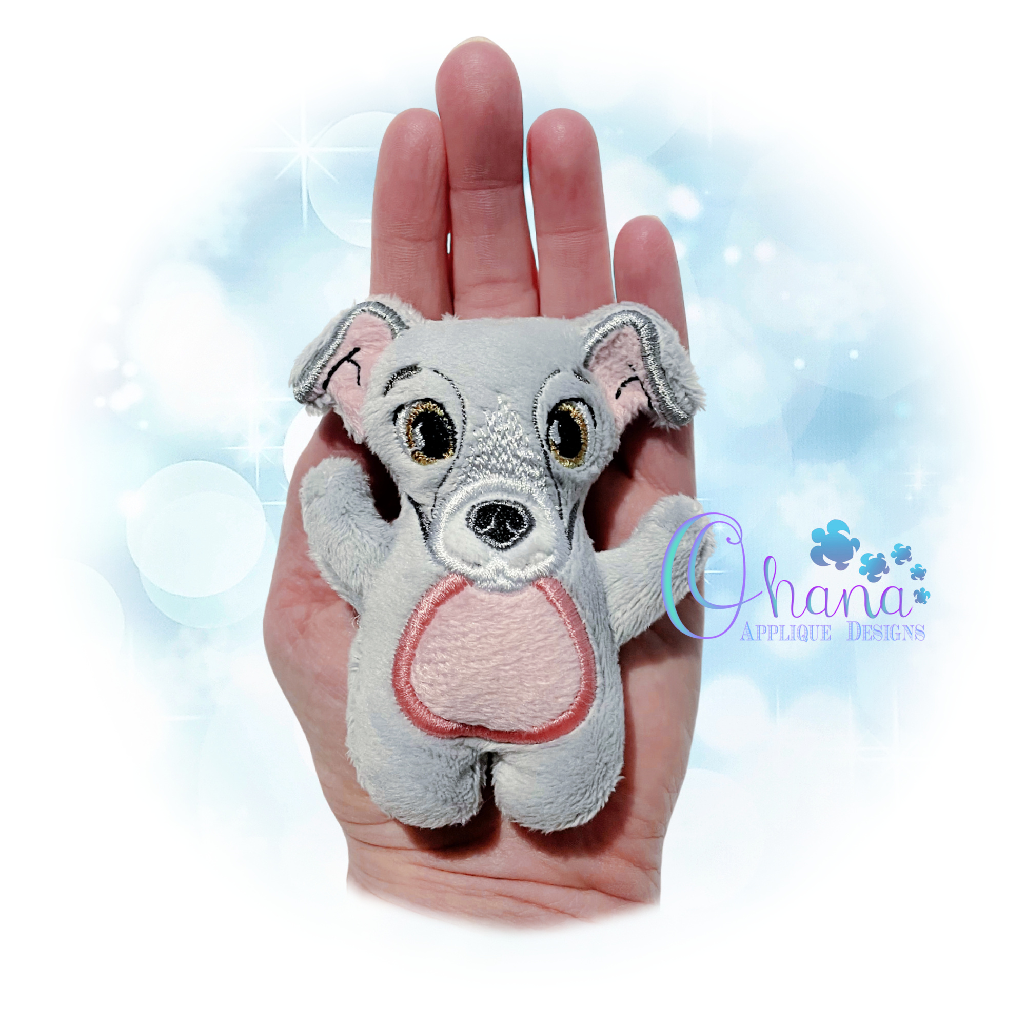 OAD 2605 Huggable Greyhound Stuffie 44 2000 SL Huggable Greyhound Stuffie Embroidery