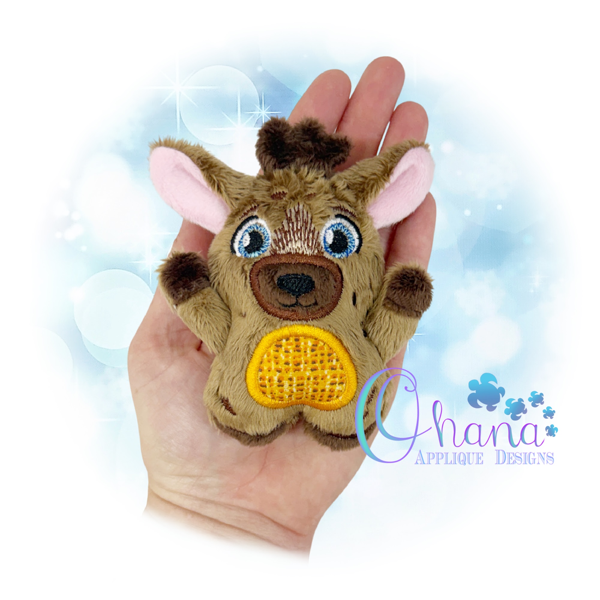 Huggable Hyena Stuffie Embroidery