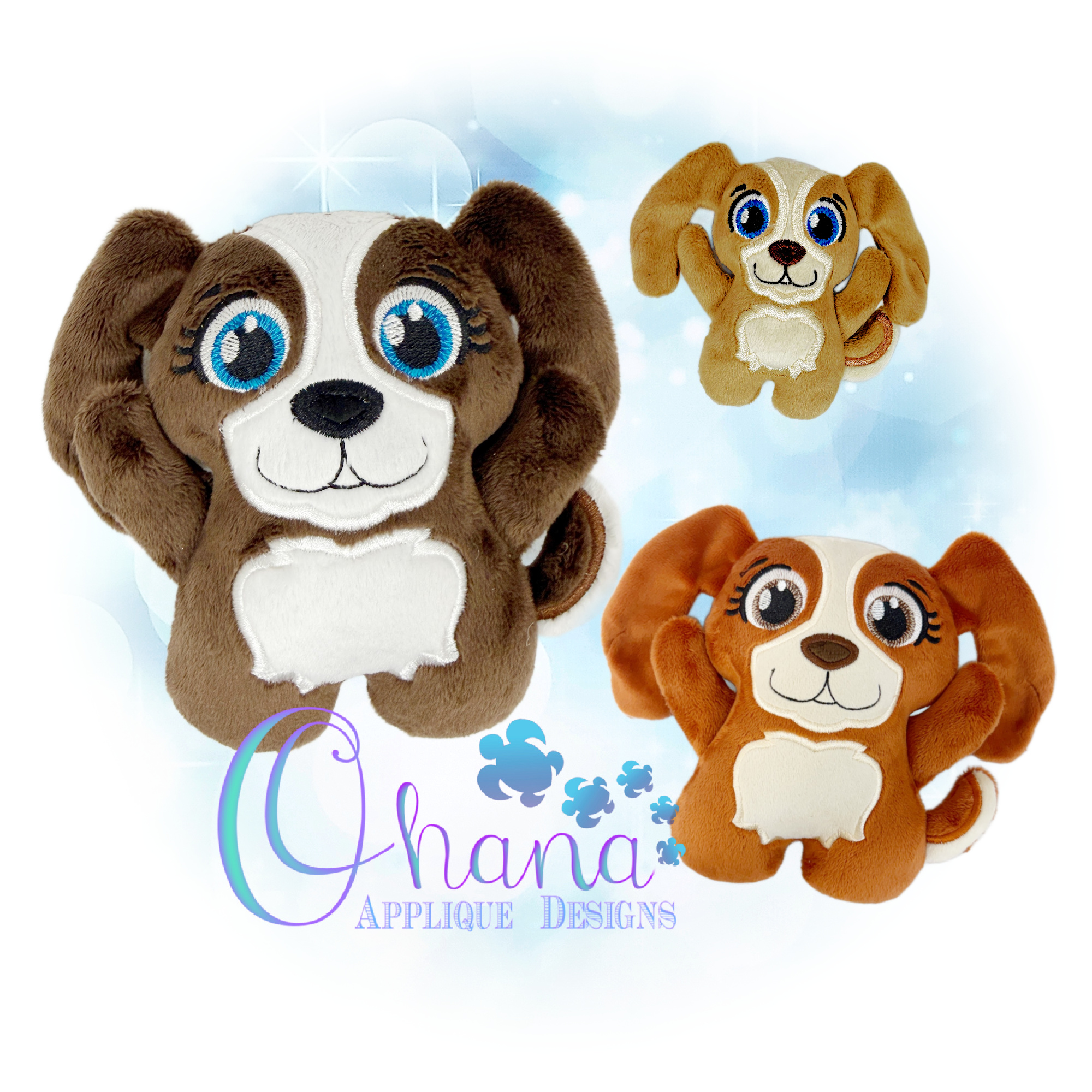 OAD 2605 Huggable Spaniel Stuffie 2000 LA Huggable Spaniel Stuffie Embroidery