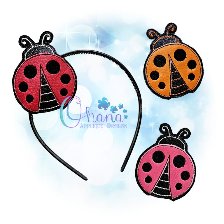 Ladybug Headband Cover Embroidery