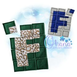 Letter F Puzzle Embroidery Design