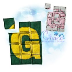 Letter G Puzzle Embroidery Design