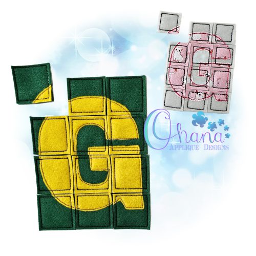 Letter G Puzzle Embroidery Design