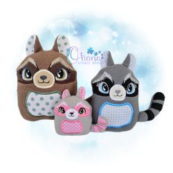 Raccoon Egglet Stuffie Embroidery