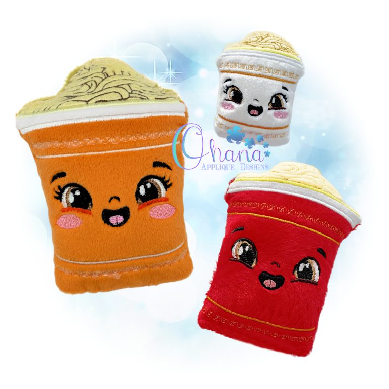 Cup of Ramen Stuffie Embroidery