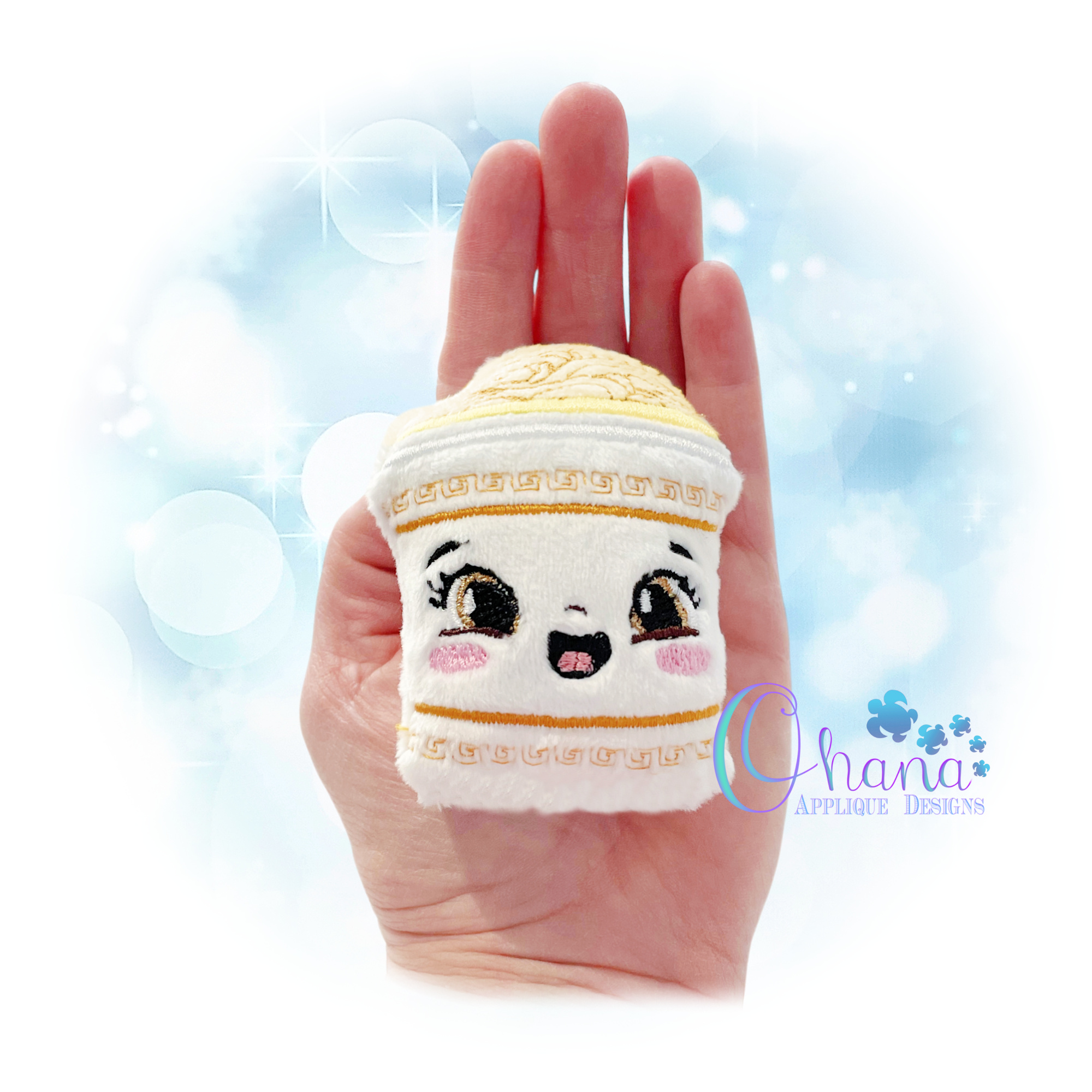 Cup of Ramen Stuffie Embroidery