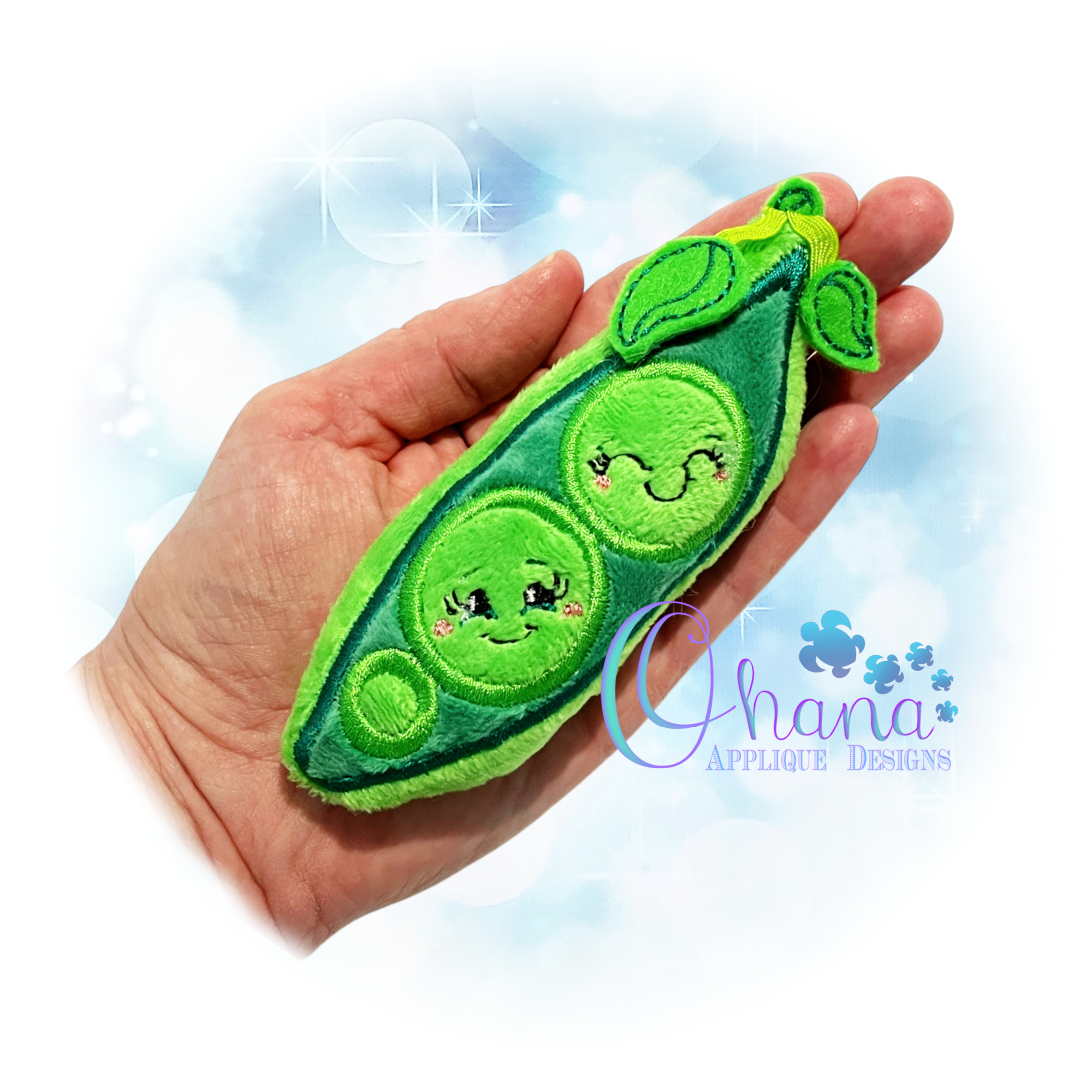 Pea Pod Stuffie Embroidery