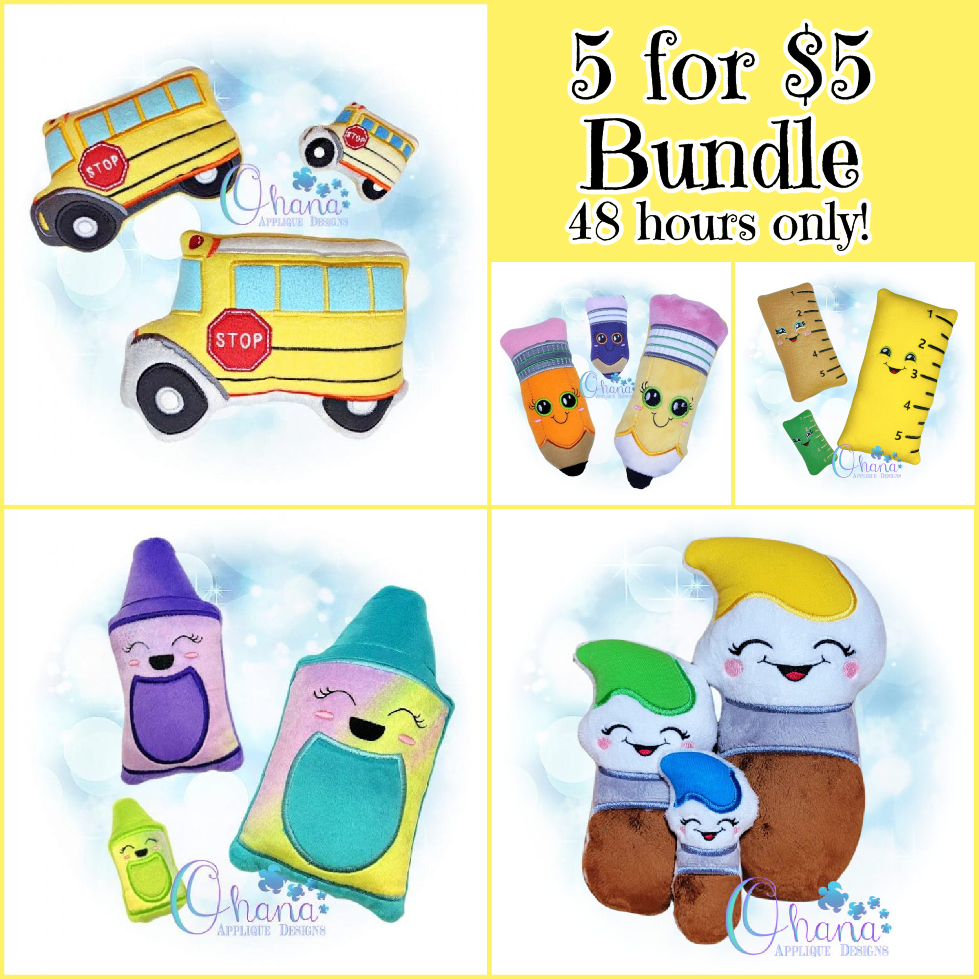 OAD 26.06.02 5 for $5 School Stuffies June 2nd 2026 - School Stuffie Bundle