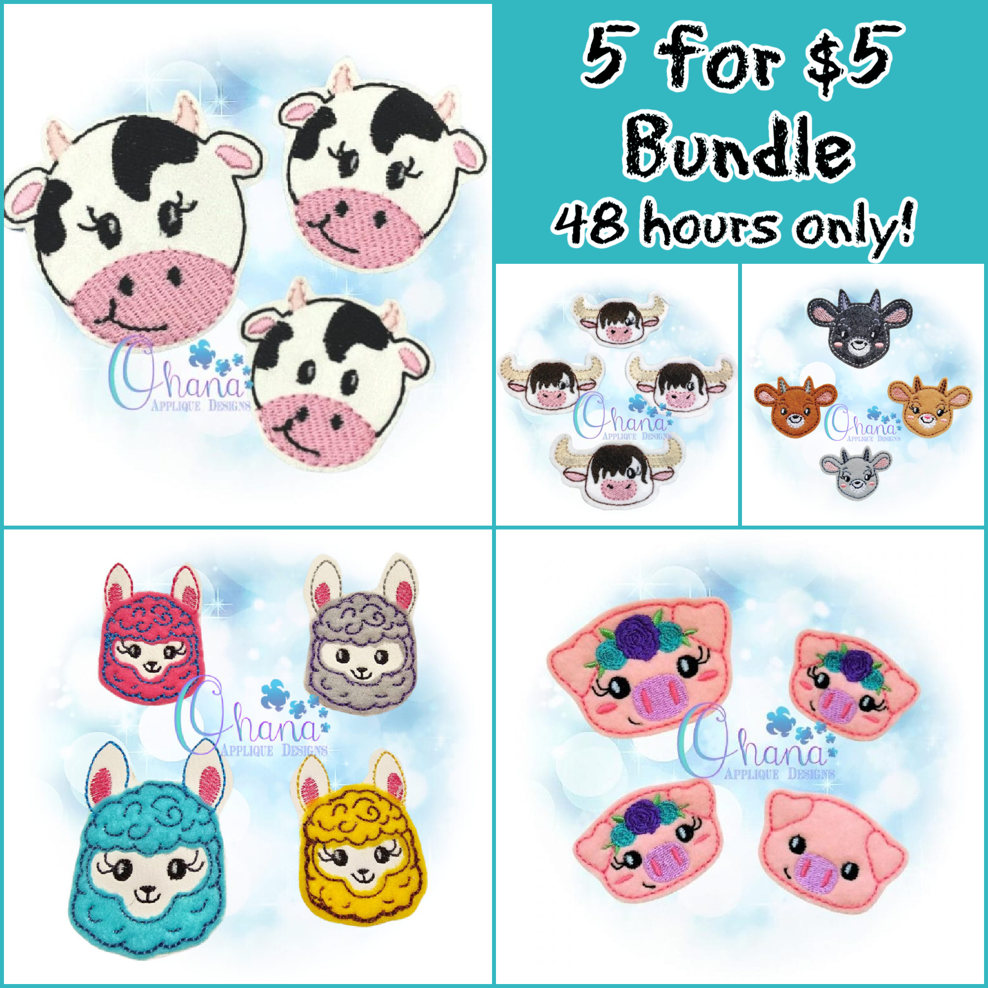 OAD 26.06.23 5 for $5 Felties June 23rd - Farm Felties Bundle