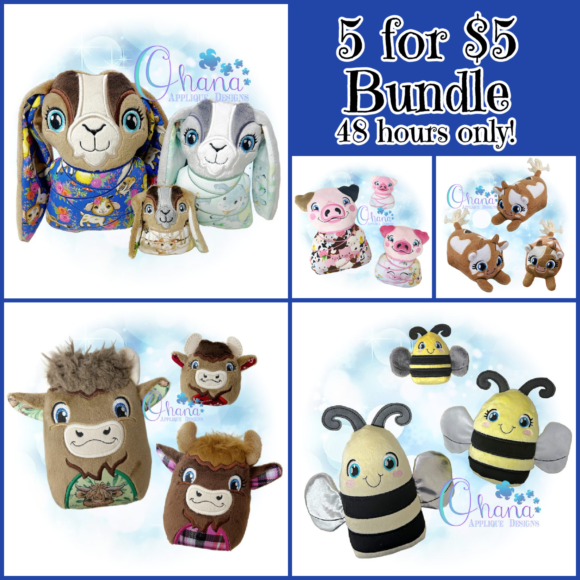 OAD 26.06.23 5 for $5 Stuffies June 23rd - Farm Stuffie Bundle