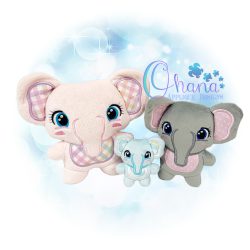 Elephant CuddleKins Stuffie Embroidery