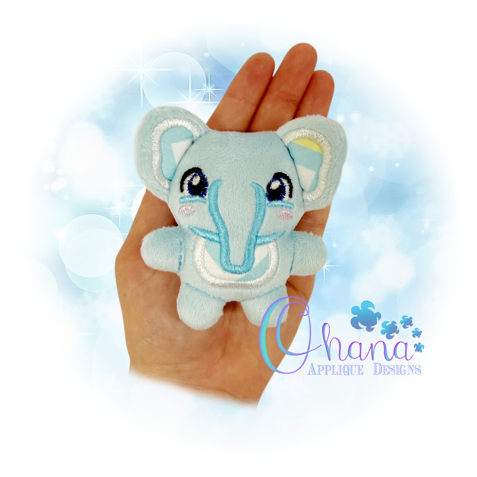 OAD 2605 Elephant Cuddlekins 44 2000 LA Elephant CuddleKins Stuffie Embroidery