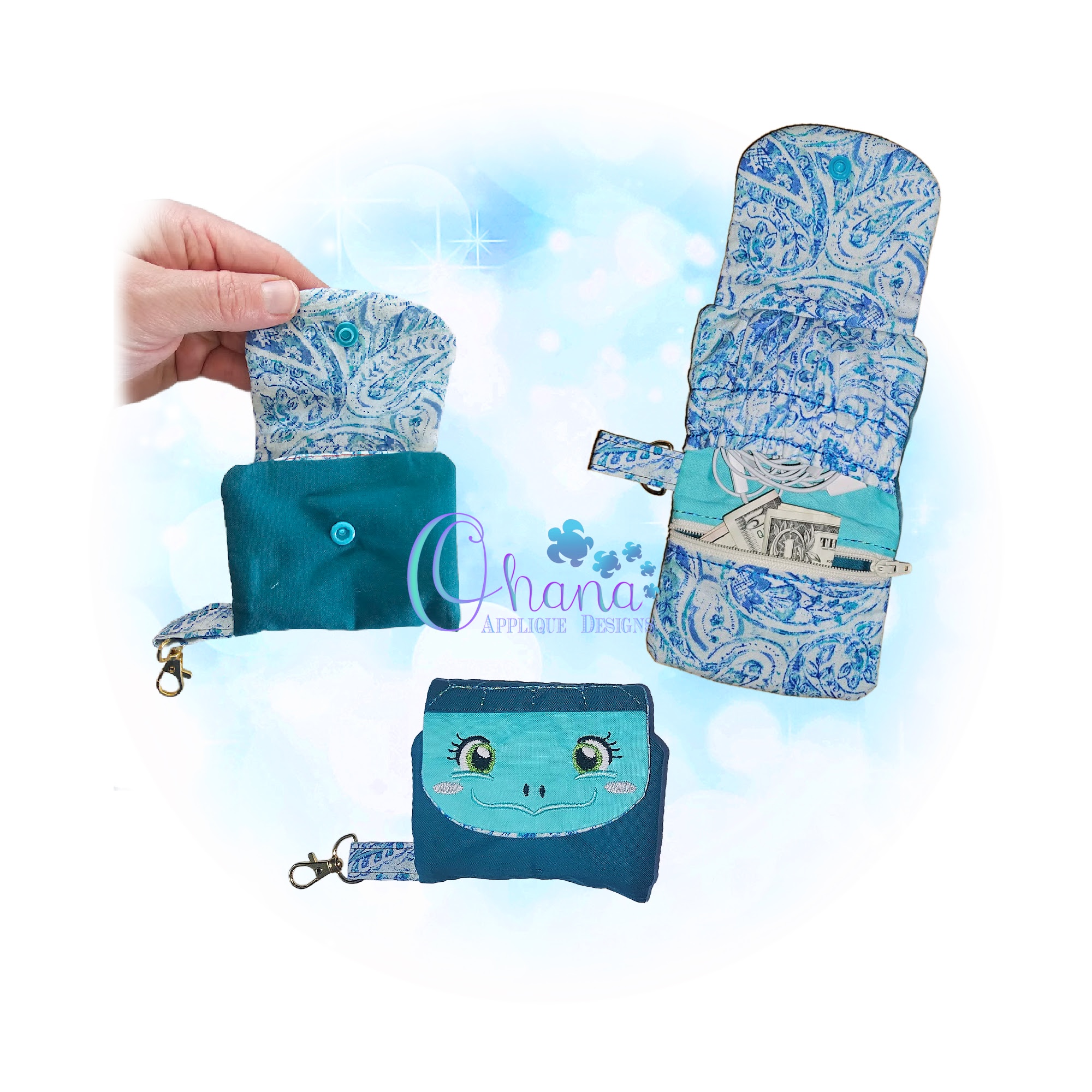 OAD 2605 Honu Snap Pouch 2000 KA-2 Honu Snap Pouch Embroidery