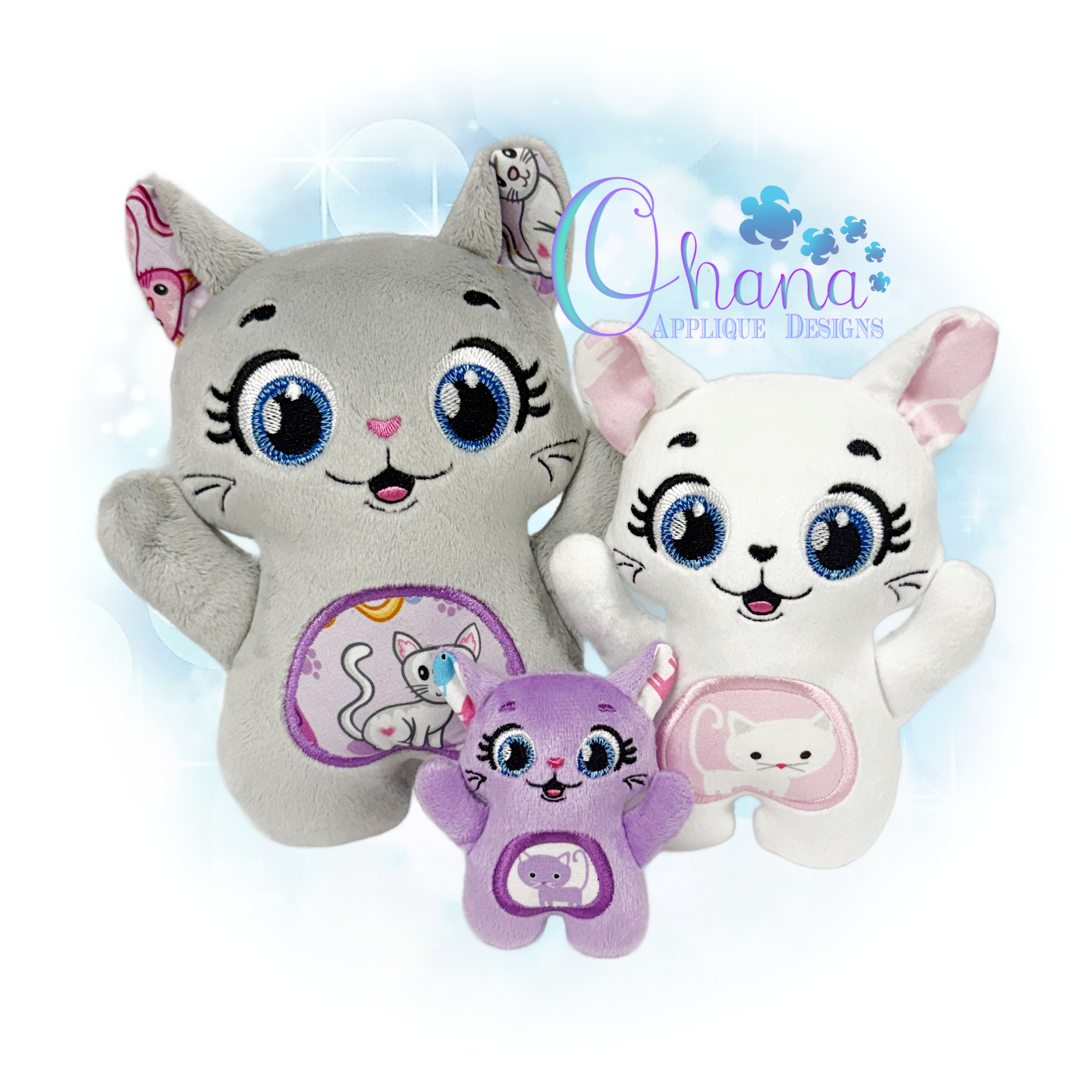 OAD 2605 Huggable Cat Stuffie 2000 LA copy Huggable Cat Stuffie Embroidery