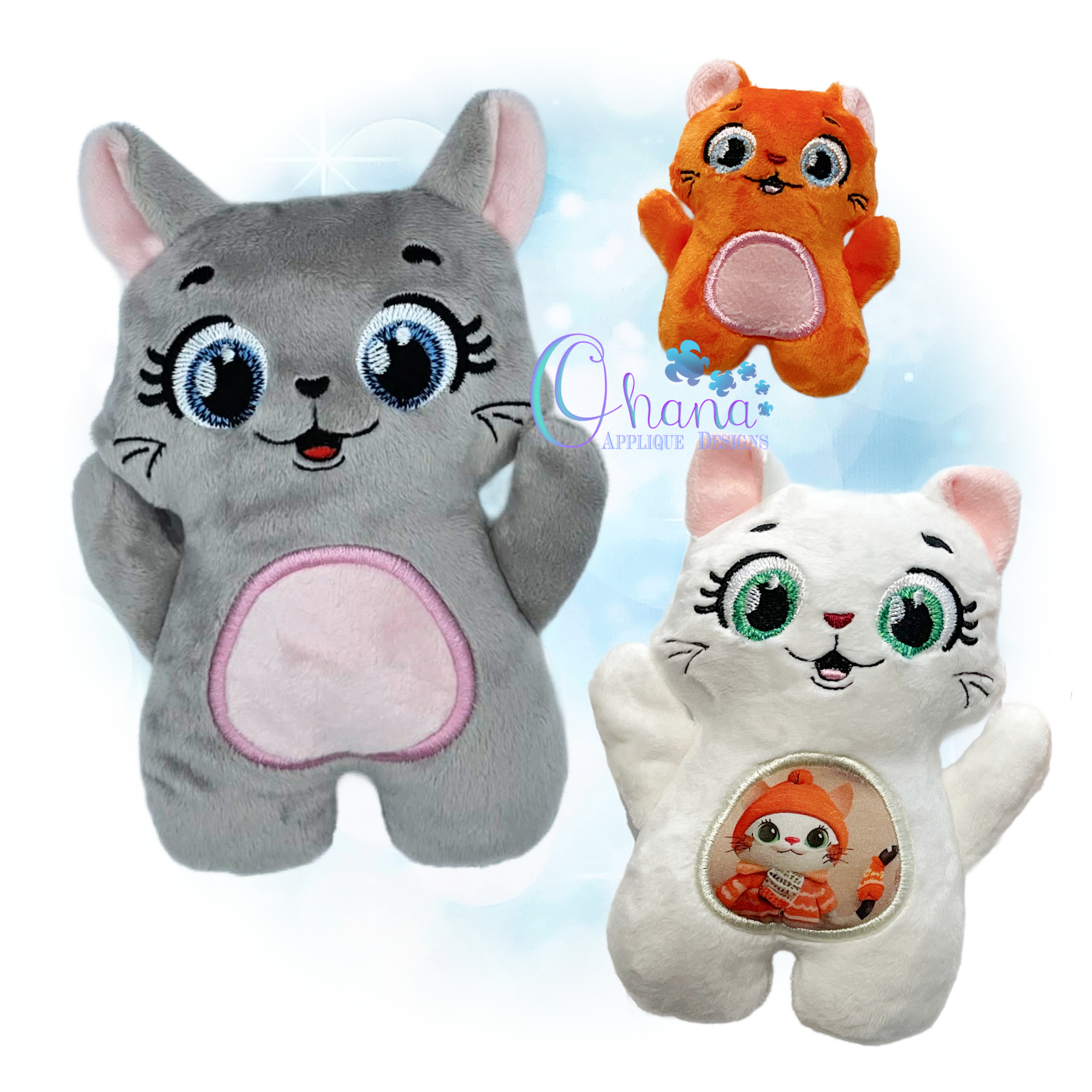 OAD 2605 Huggable Cat Stuffie 2000 SL ME-2 Huggable Cat Stuffie Embroidery