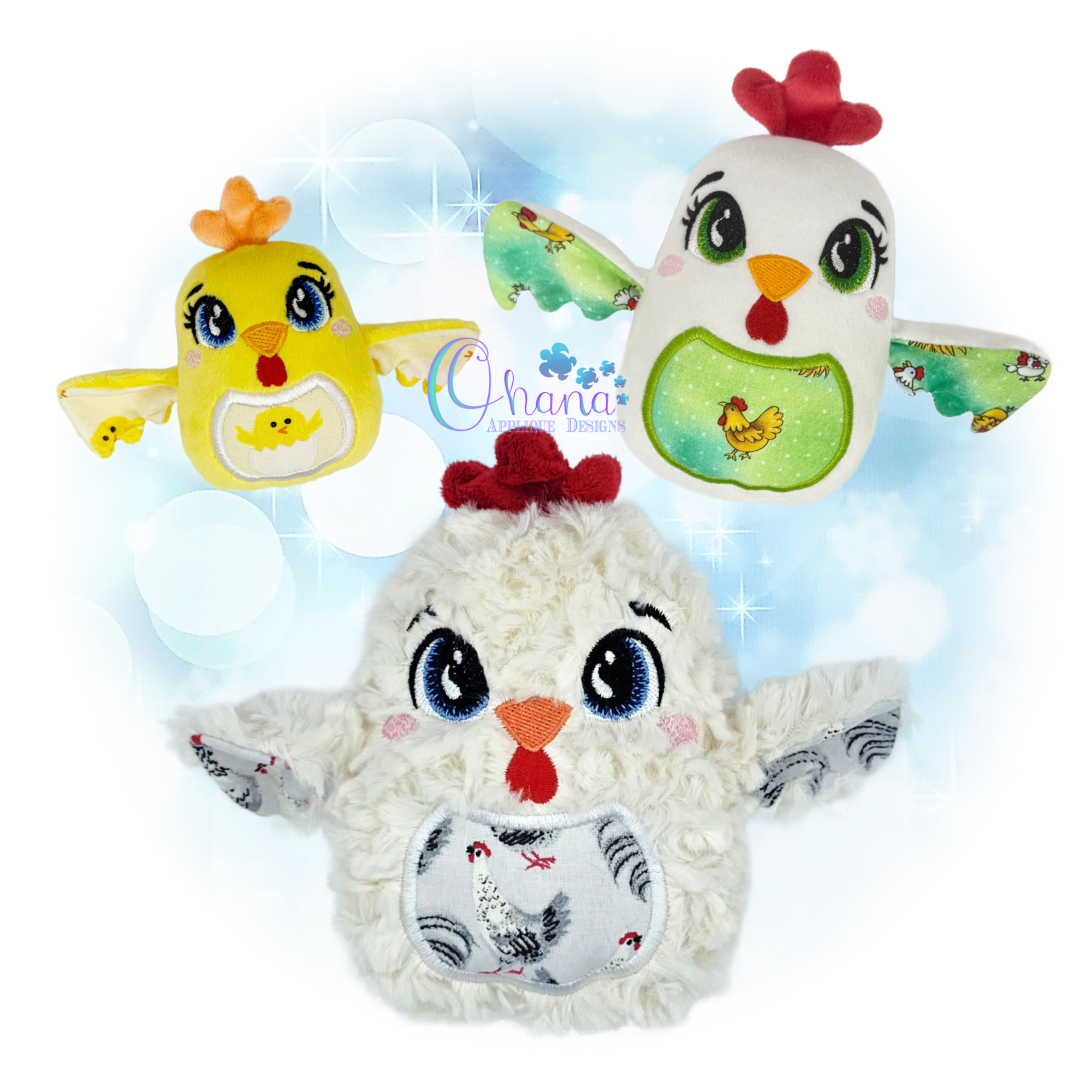 Chicken Egglet Stuffie Embroidery
