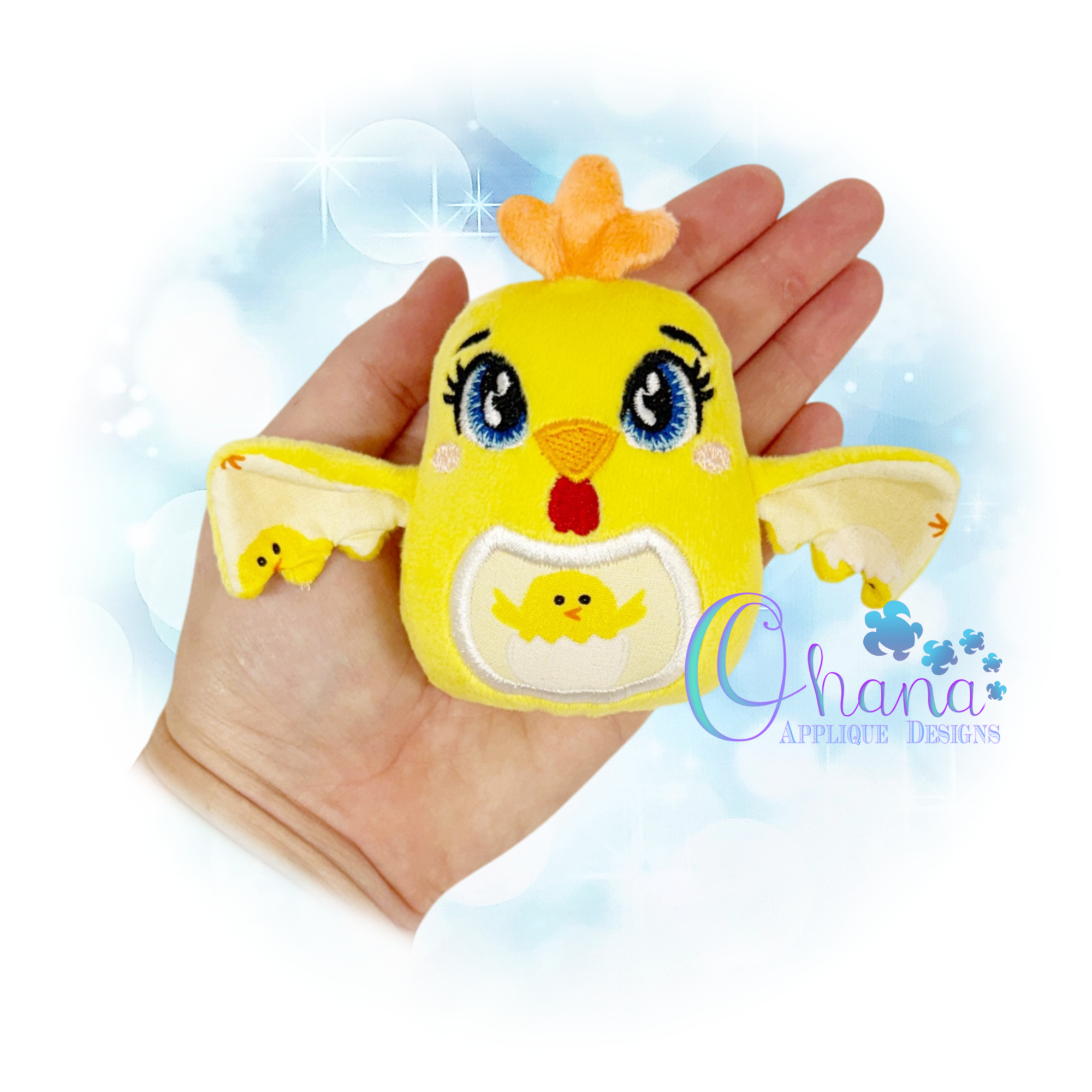 Chicken Egglet Stuffie Embroidery