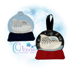 Ship Snowglobe Christmas Ornament