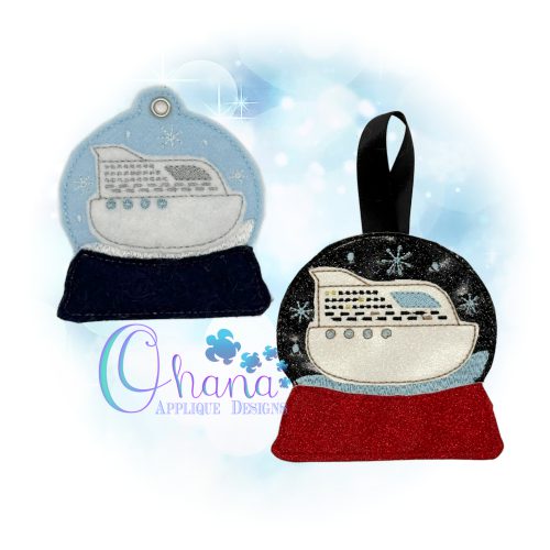 Ship Snowglobe Christmas Ornament