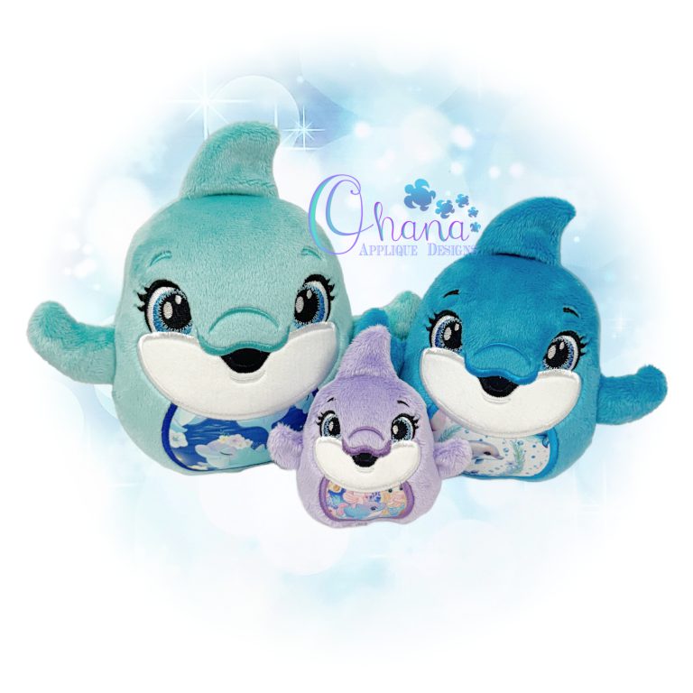 Dolphin Egglet Stuffie Embroidery