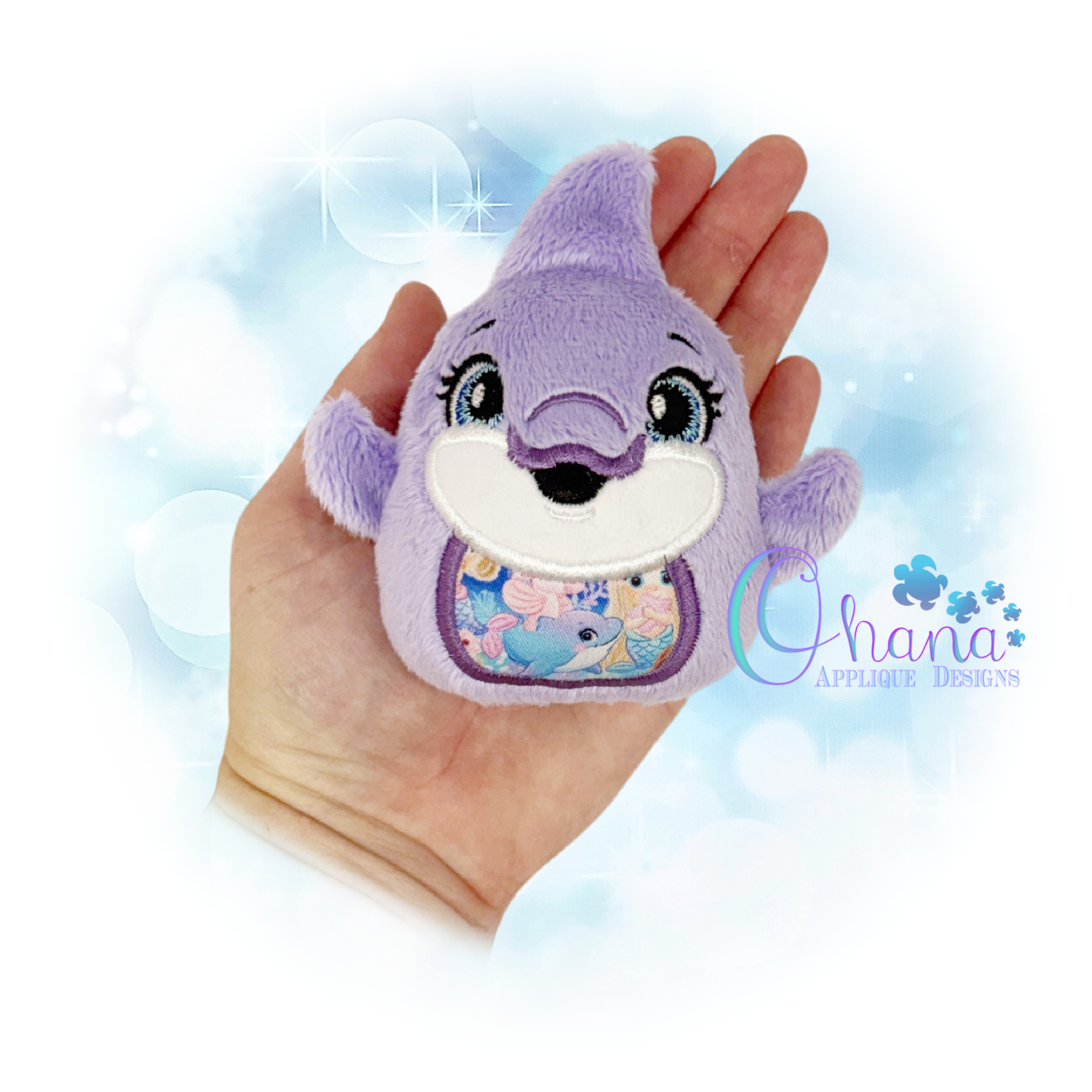 Dolphin Egglet Stuffie Embroidery