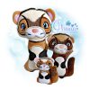 OAD 2606 Ferret Stuffie 2000 HK Finn Ferret Stuffie Embroidery