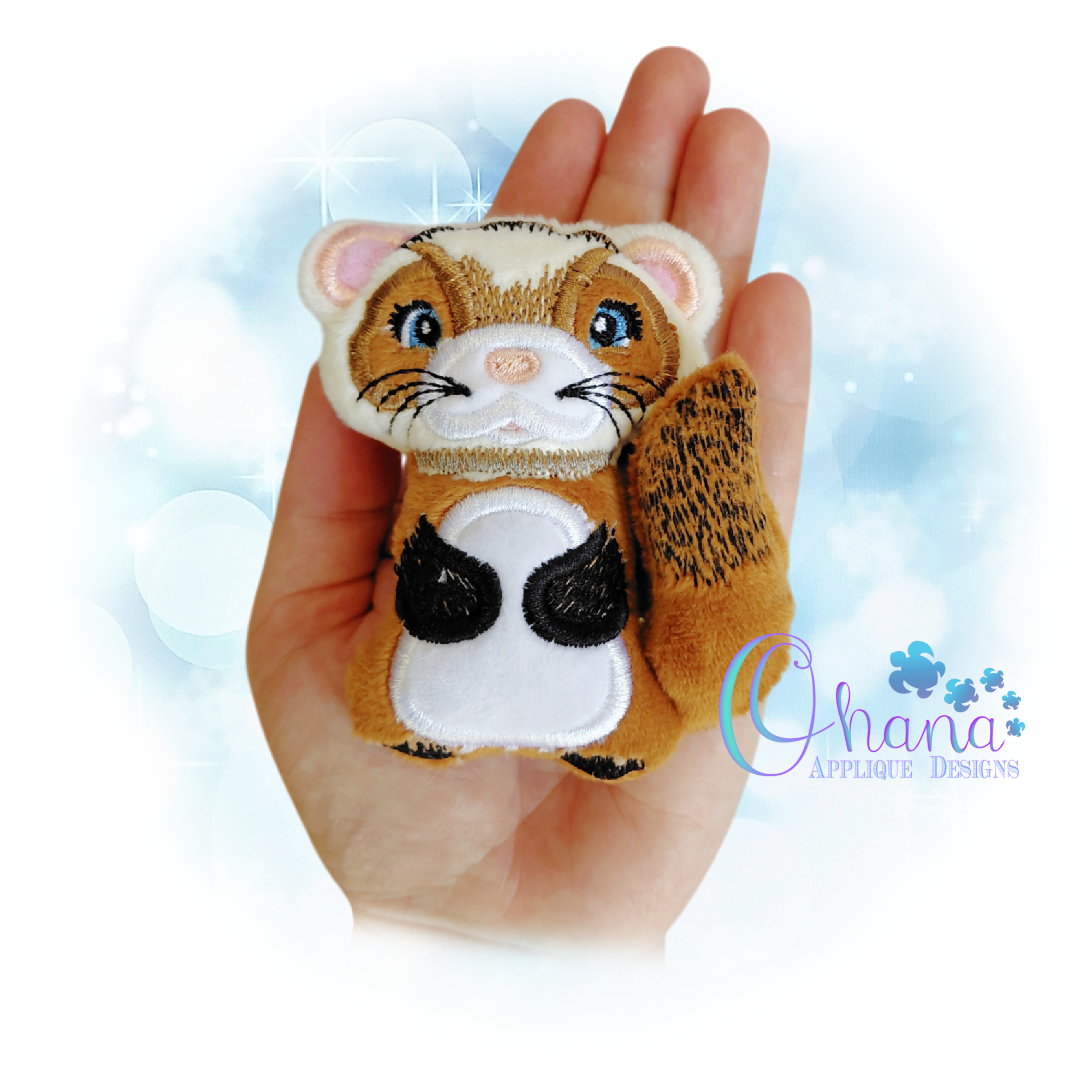 OAD 2606 Ferret Stuffie 44 2000 HK Finn Ferret Stuffie Embroidery