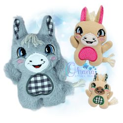 Huggable Donkey Stuffie Embroidery