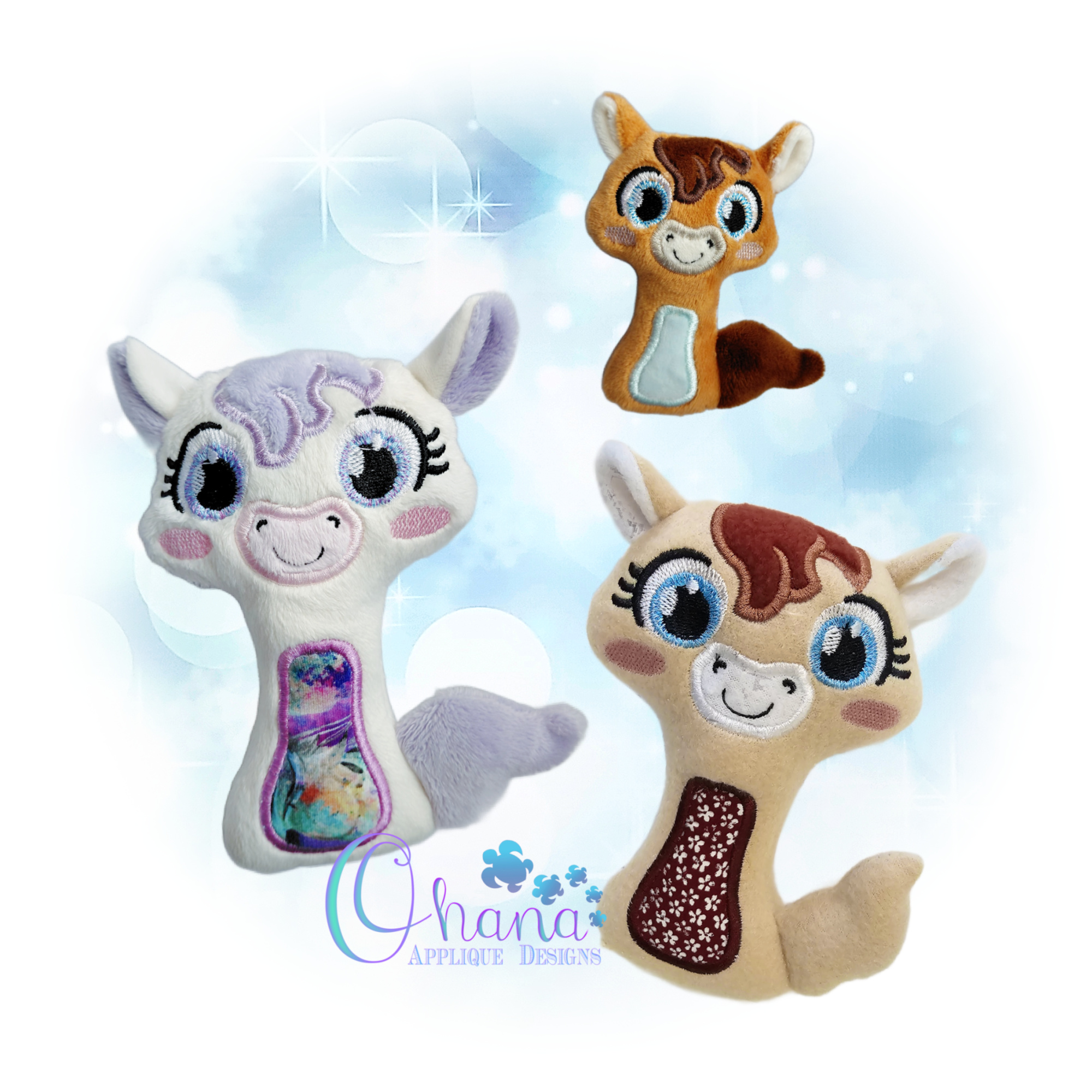 OAD 2606 Huggable Horse Rattle 2000 HK RK Huggable Horse Rattle Embroidery