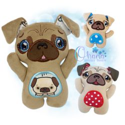Huggable Pug Stuffie Embroidery