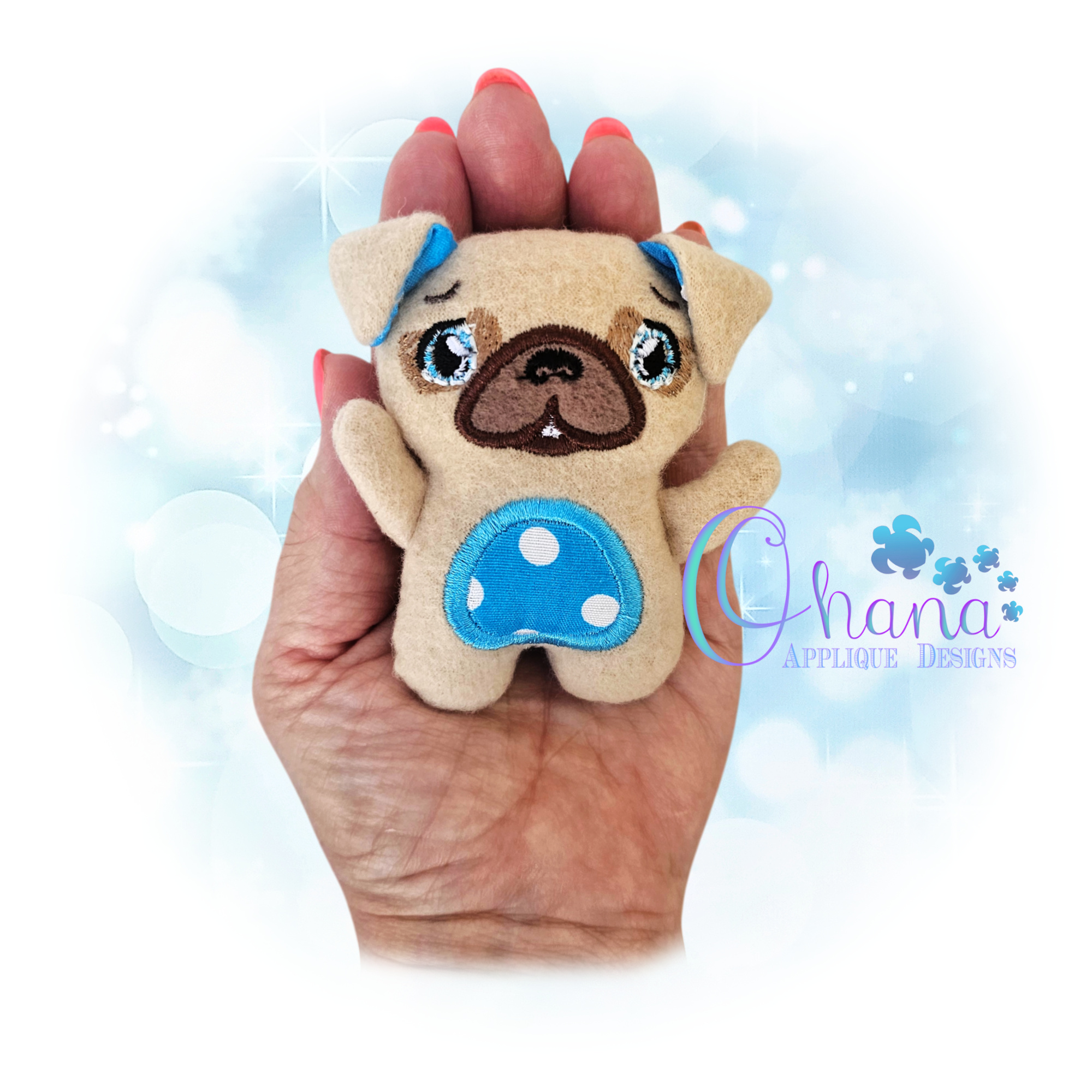 OAD 2606 Huggable Pug Stuffie 44 2000 RK Huggable Pug Stuffie Embroidery