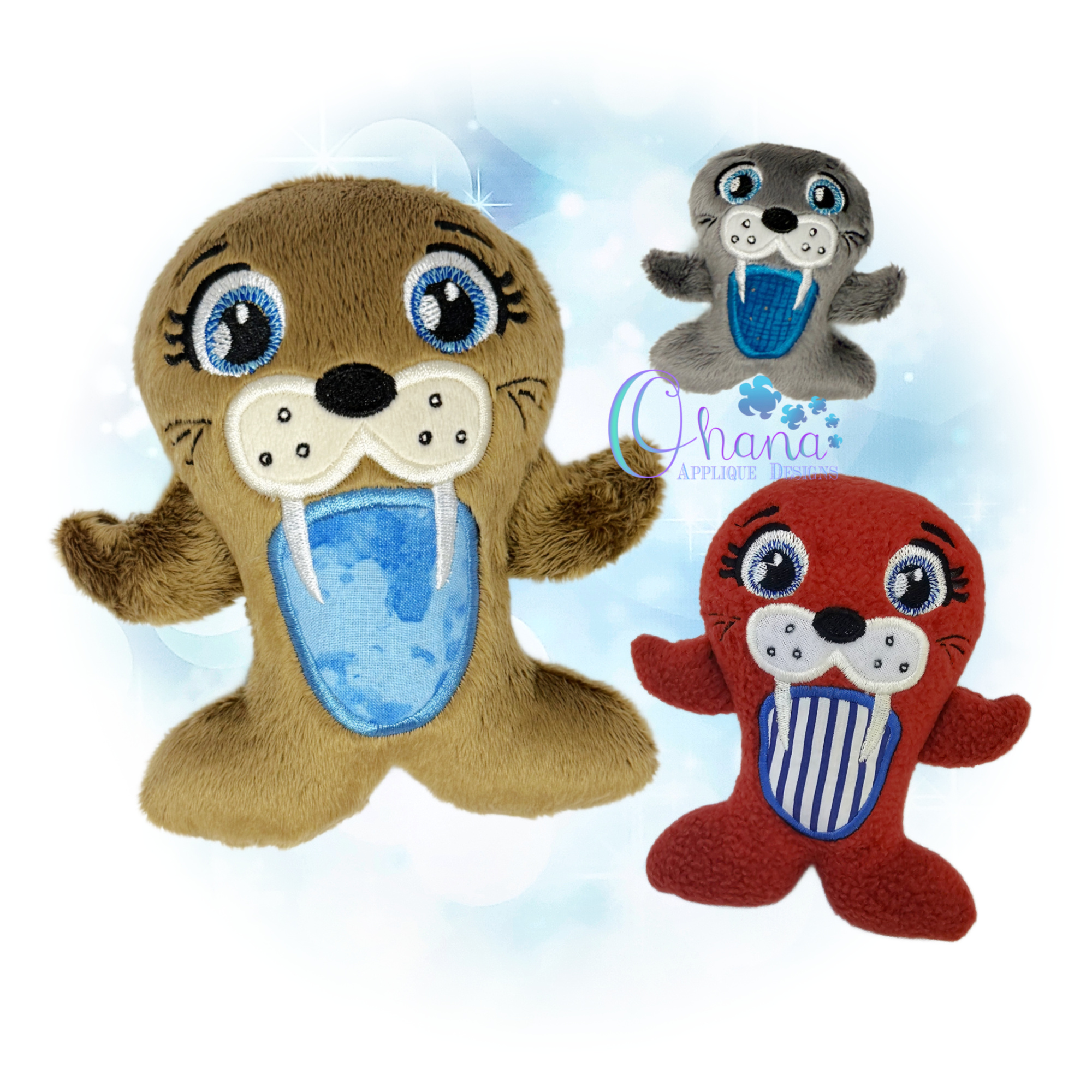 OAD 2606 Huggable Walrus Stuffie 2000 LA RK Huggable Walrus Stuffie Embroidery