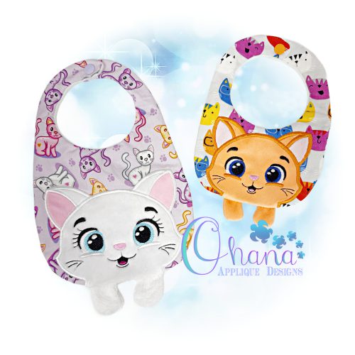 Kitty Bib Embroidery Design