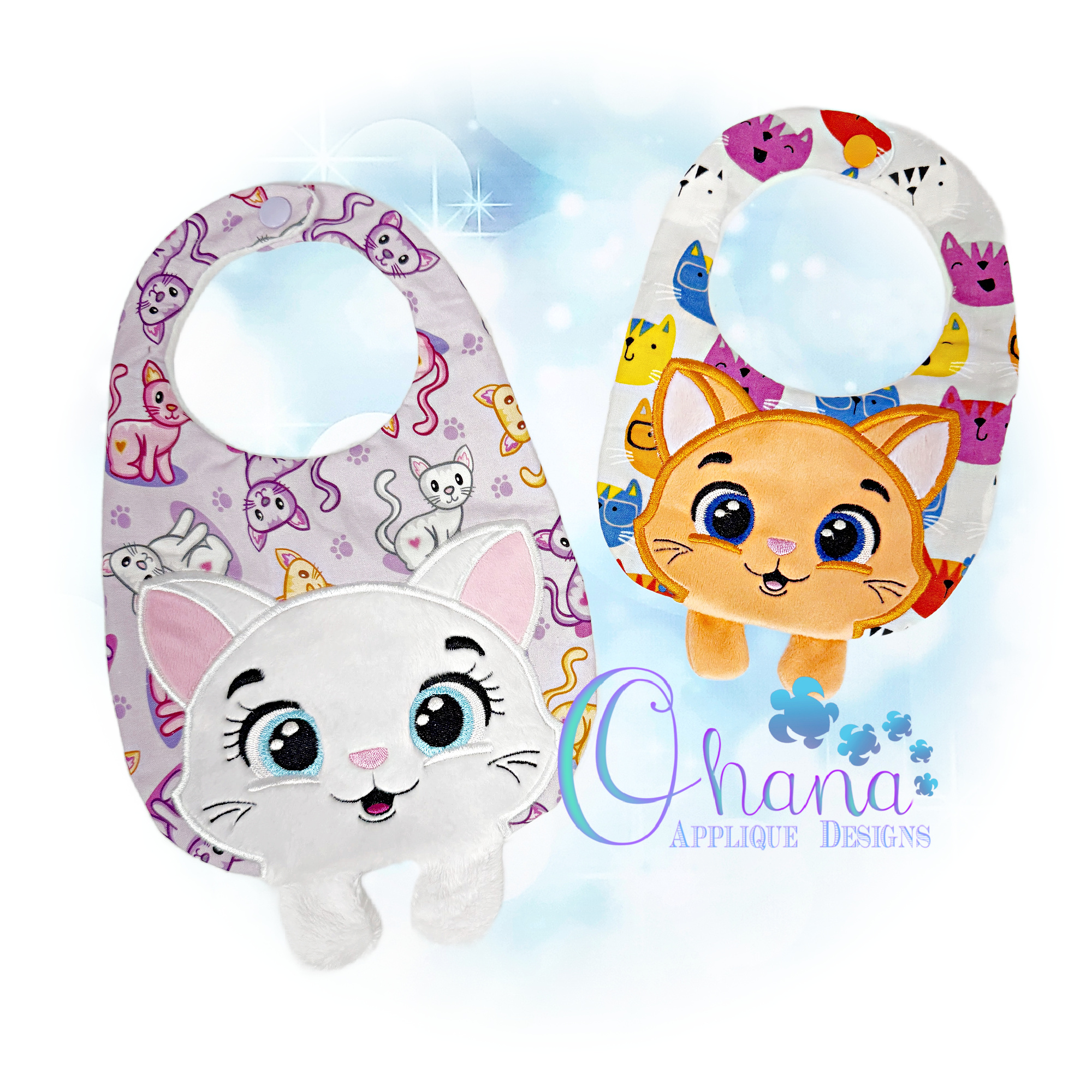 OAD 2606 Kitty Bib 2000 LA Kitty Bib Embroidery Design