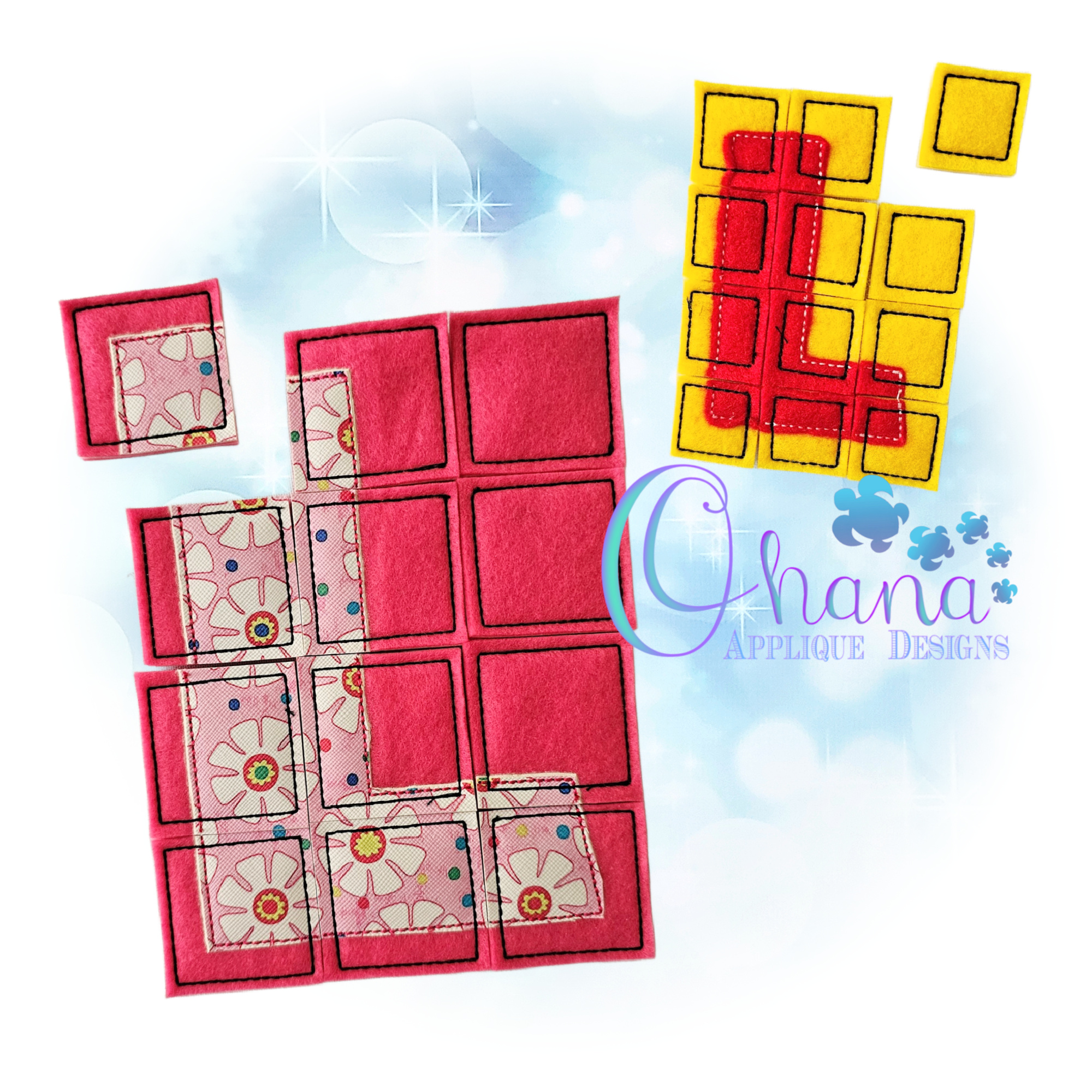 OAD 2606 Letter L Puzzle 2000 RK Letter L Puzzle Embroidery Design