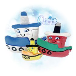 Tugboat Stuffie Embroidery Design