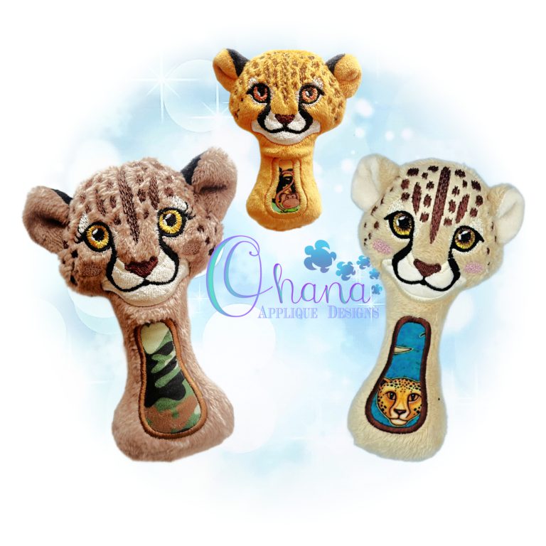 Cheetah Rattle Embroidery Design