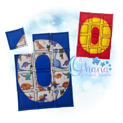 Letter O Puzzle Embroidery Design