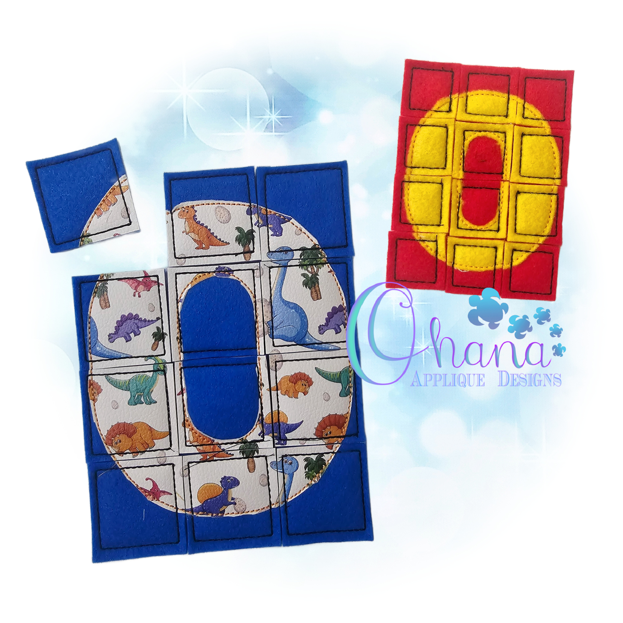 OAD 2607 Letter O Puzzle 2000 RK Letter O Puzzle Embroidery Design