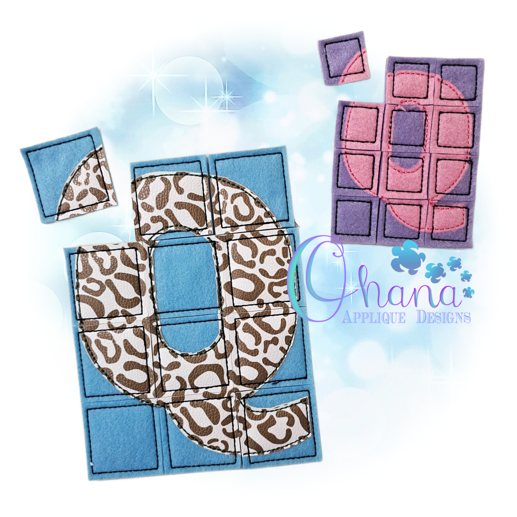 OAD 2607 Letter Q Puzzle 2000 RK Letter Q Puzzle Embroidery Design