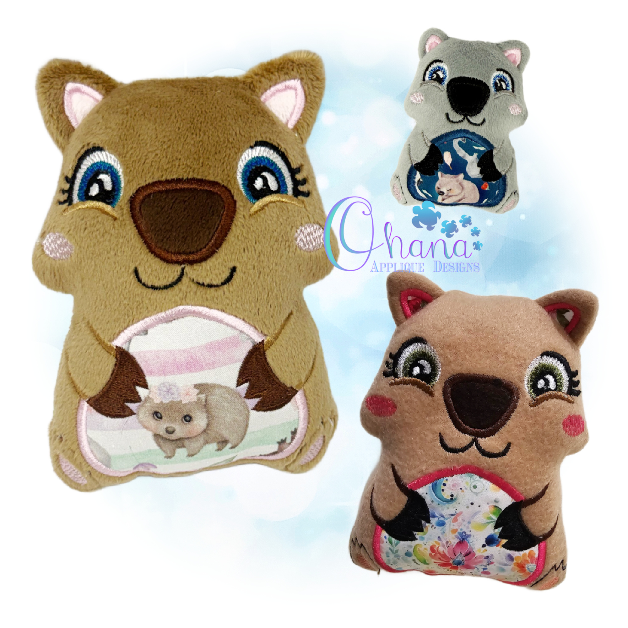 OAD 2607 Pocket Wombat Stuffie 2000 LA RK Pocket Wombat Stuffie Embroidery