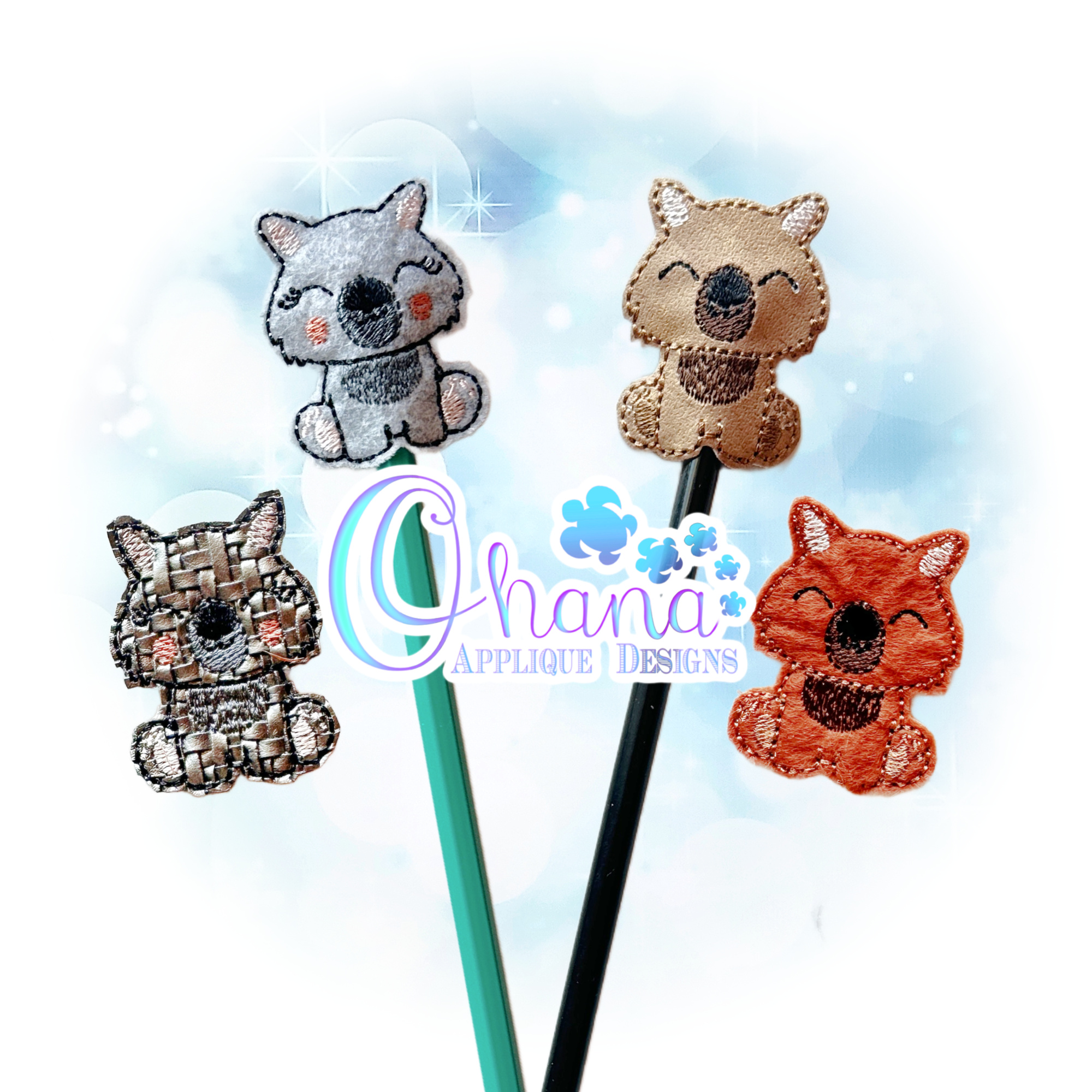OAD 2607 Wombat PT 2000 MD Wombat Pencil Topper Embroidery