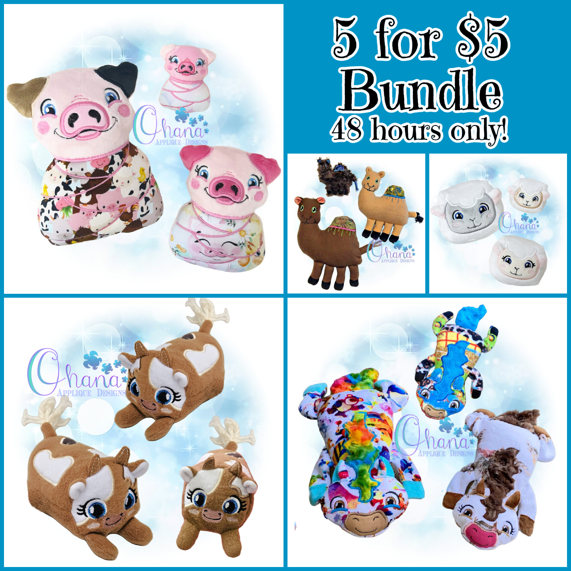 August 11th – Farm Stuffie Bundle – 5 for $5